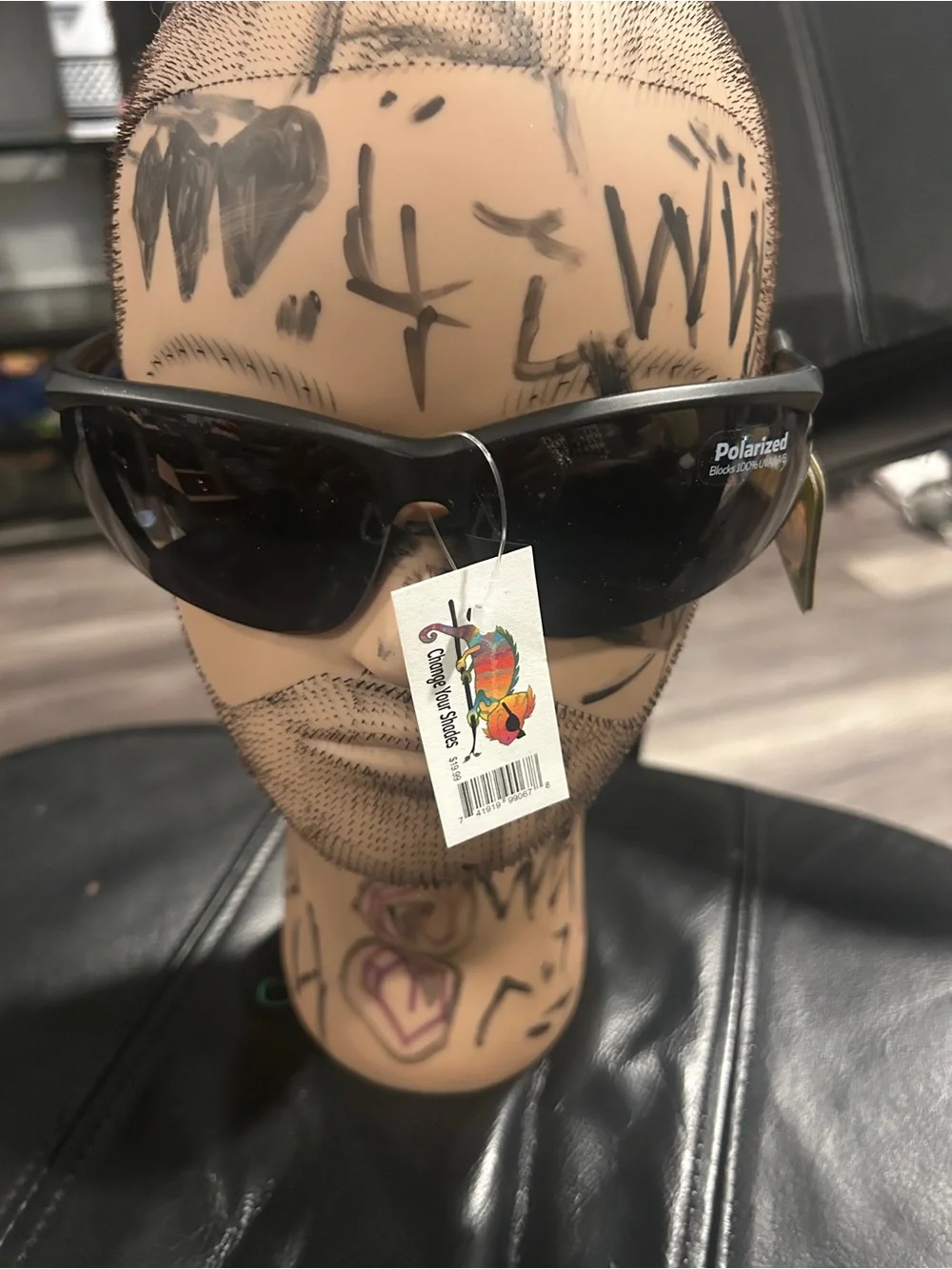 Polarized Black Wrap Sunglasses